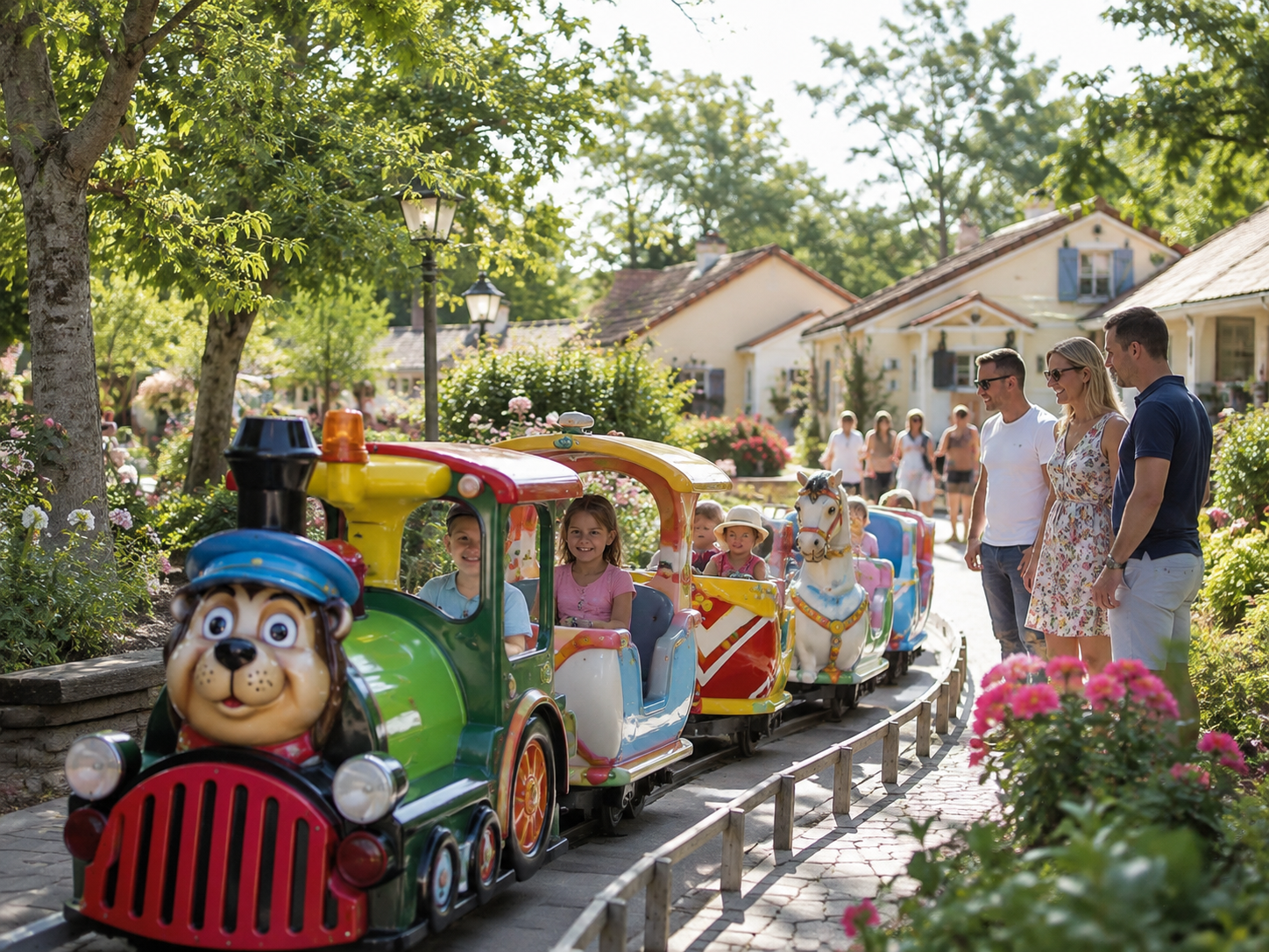 Petit train pour enfants dans l'univers des vacances