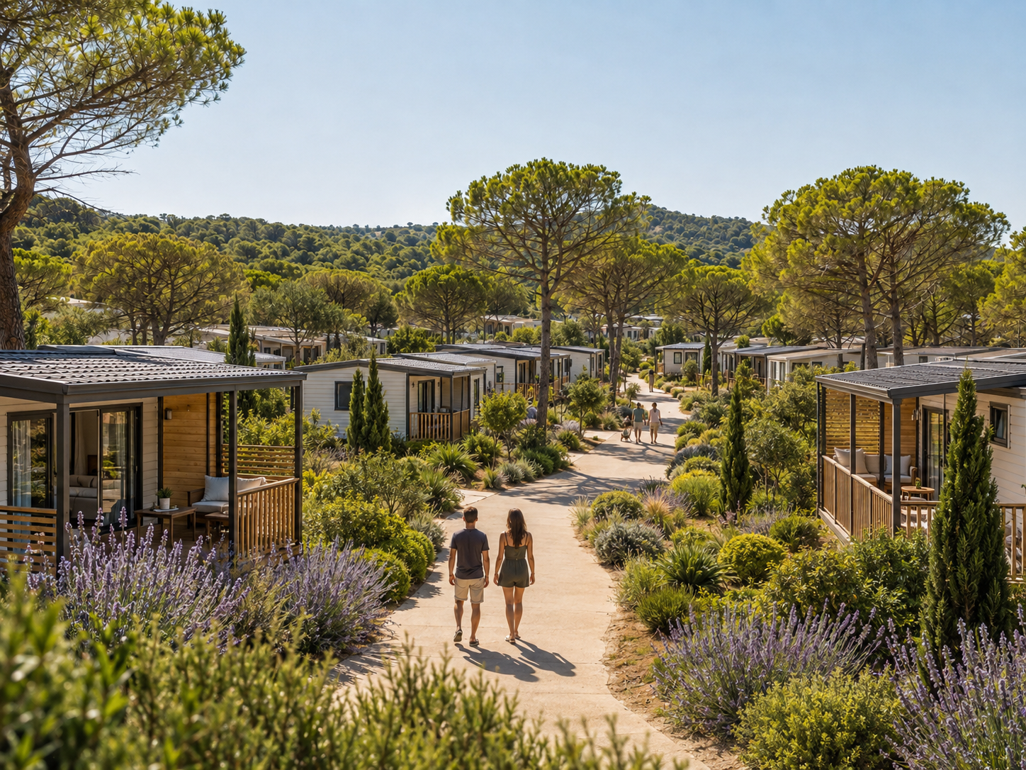 Village de HLL et cottages dans un environnement paysager en Provence